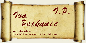 Iva Petkanić vizit kartica